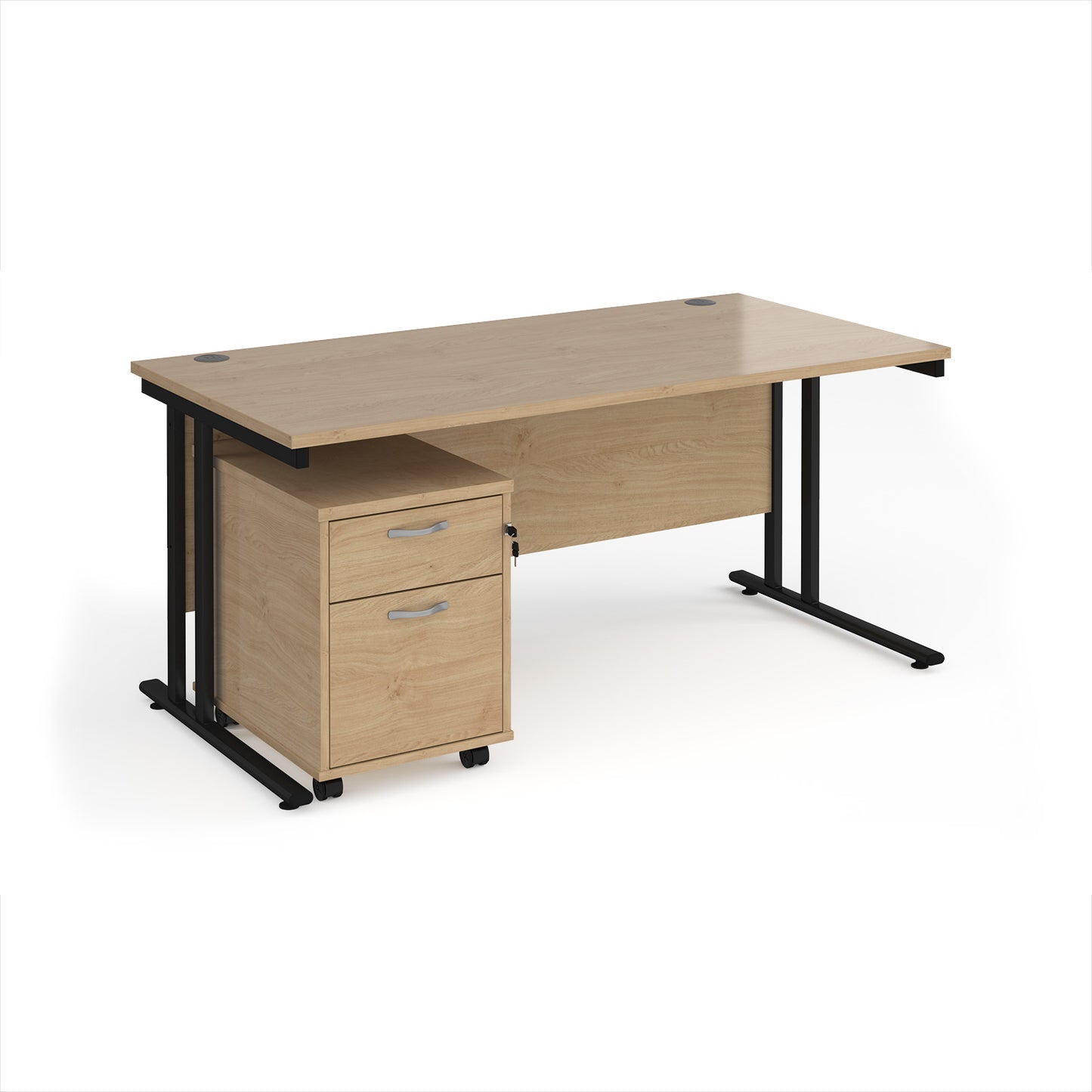 Maestro 25 desk 800mm with 2 drawer pedestal - SBK216KO