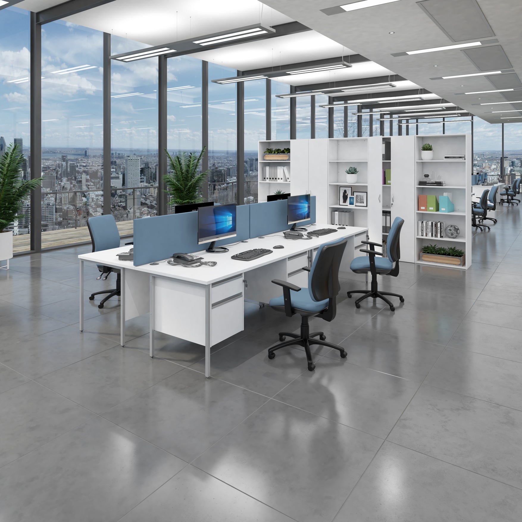 Contract 25 H-Frame straight desk with 2 drawer pedestal
