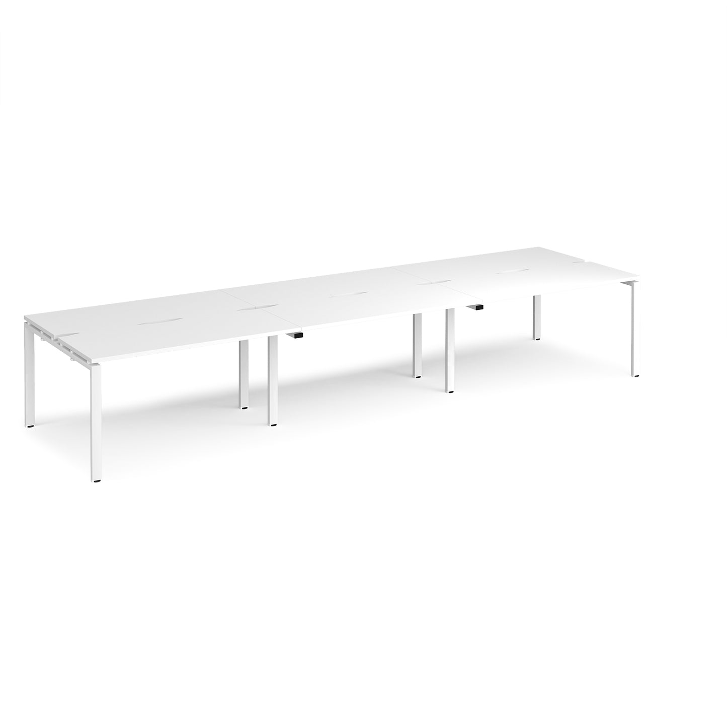Adapt sliding top triple B2B desks 1200mm deep - STE4212-WH-WH