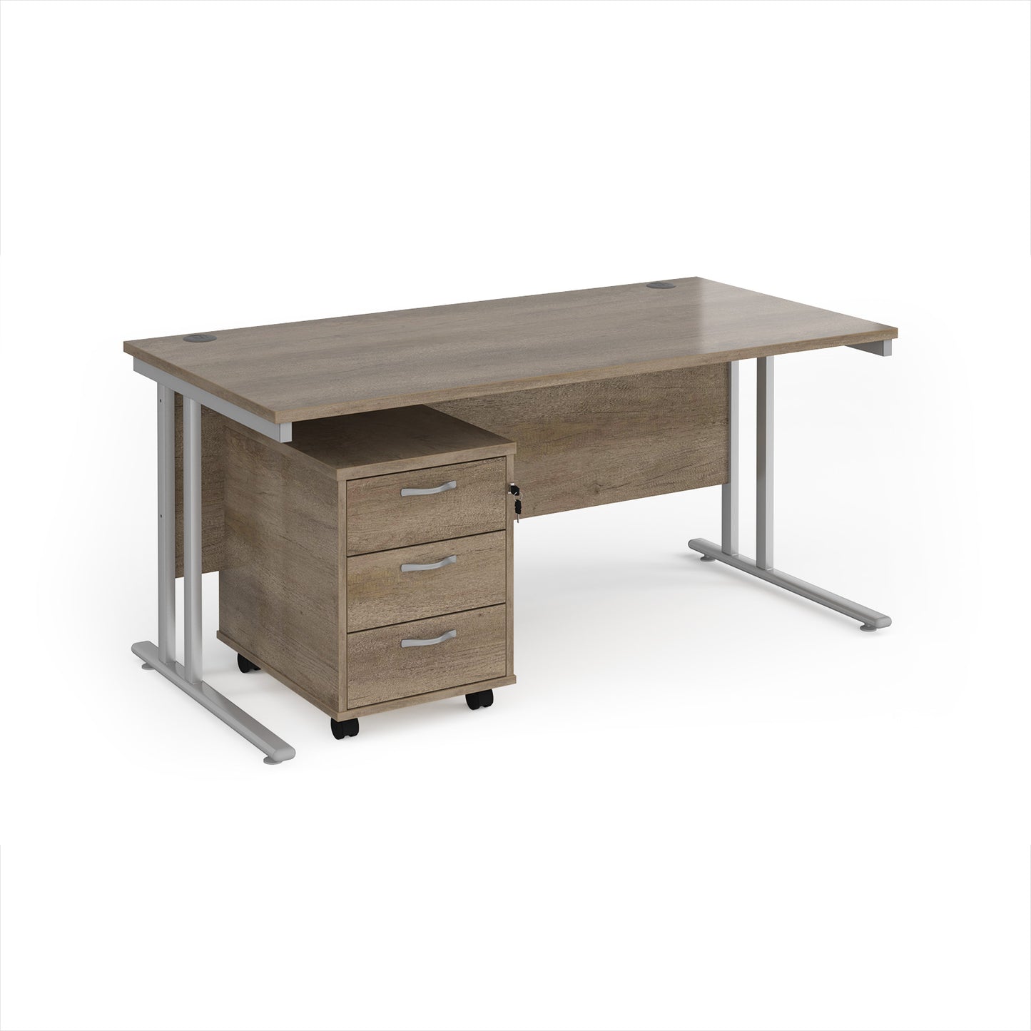 Maestro 25 desk 800mm with 3 drawer pedestal - SBS316NO