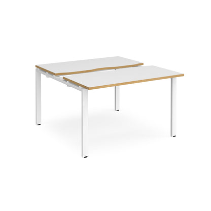Adapt sliding top B2B desks 1200mm deep - STE1212-WH-WO