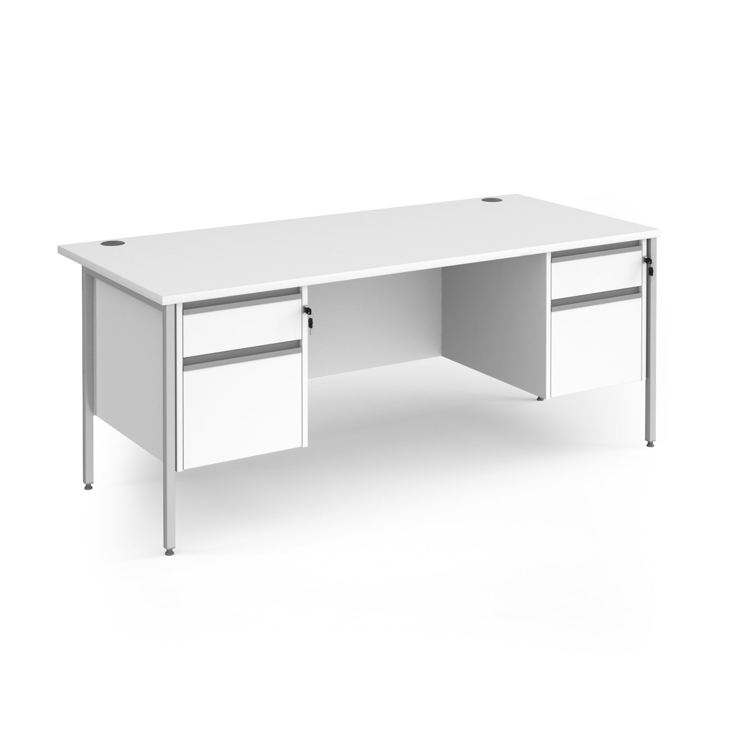 Contract 25 H-Frame straight desk with 2 and 2 drawer peds - CH18S22-S-WH