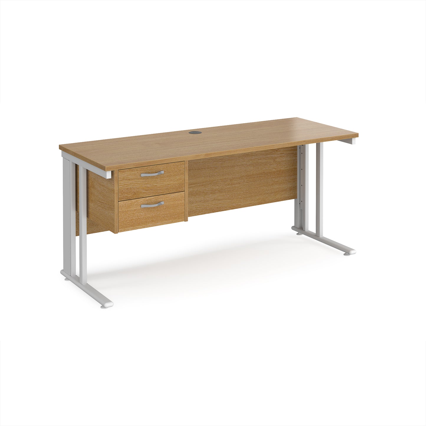Maestro 25 cable managed 600mm deep desk with 2 drawer ped - MCM616P2WHO
