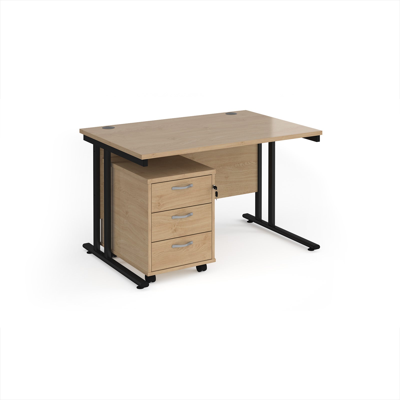 Maestro 25 desk 800mm with 3 drawer pedestal - SBK312KO