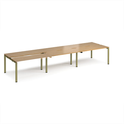 Adapt sliding top triple B2B desks 1200mm deep - STE4212-GN-O