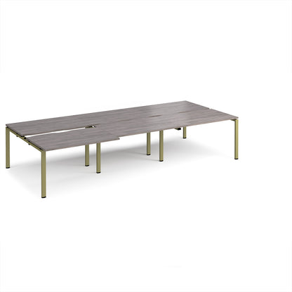 Adapt sliding top triple B2B desks 1600mm deep - STE3616-GN-GO