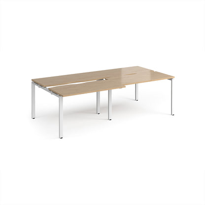 Adapt sliding top double B2B desks 1200mm deep - STE2412-WH-KO