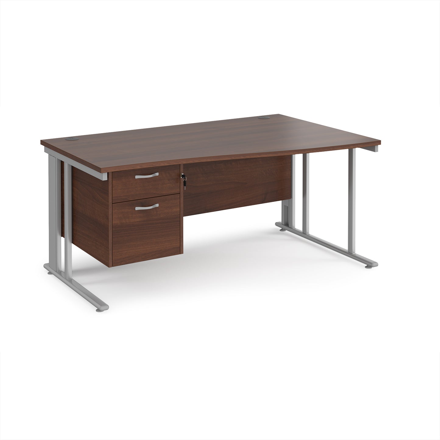Maestro 25 cable managed right hand wave desk with 2 drawer ped - MCM16WRP2SW