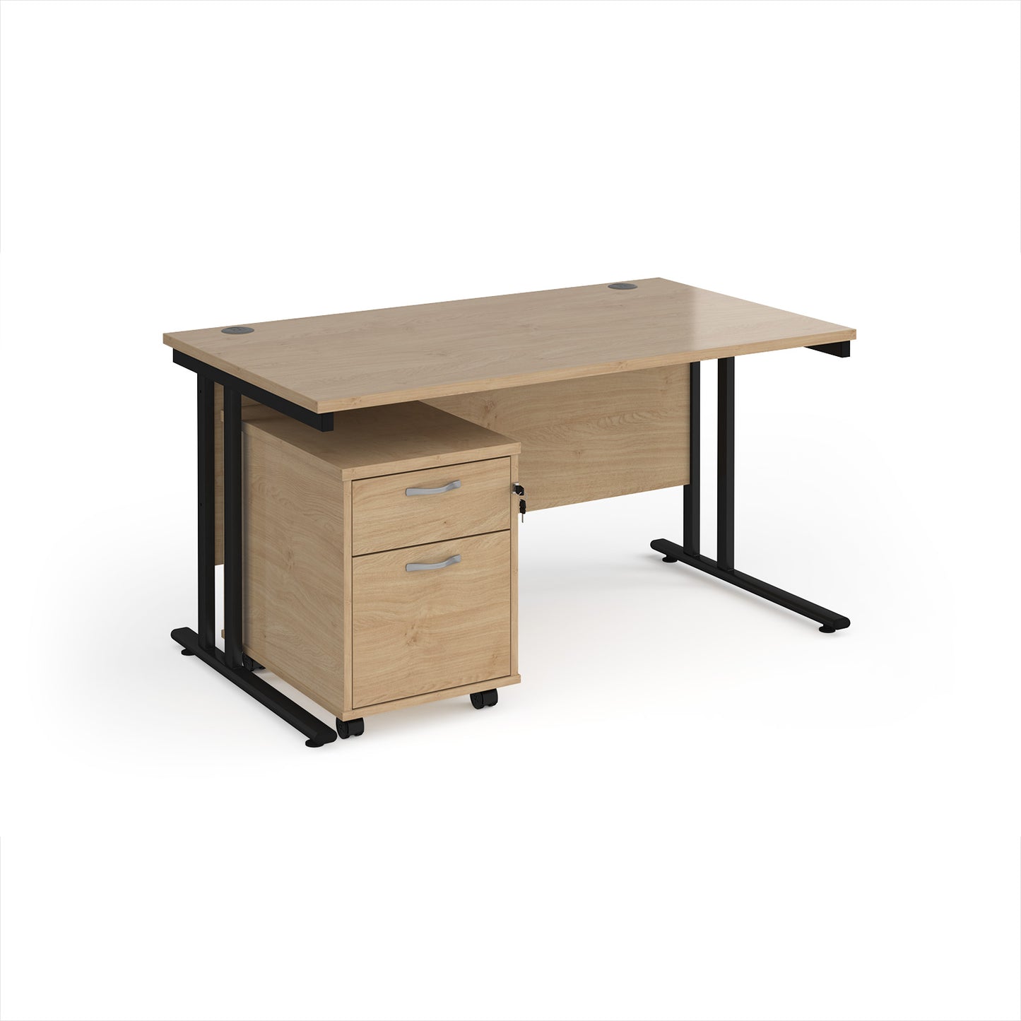 Maestro 25 desk 800mm with 2 drawer pedestal - SBK214KO