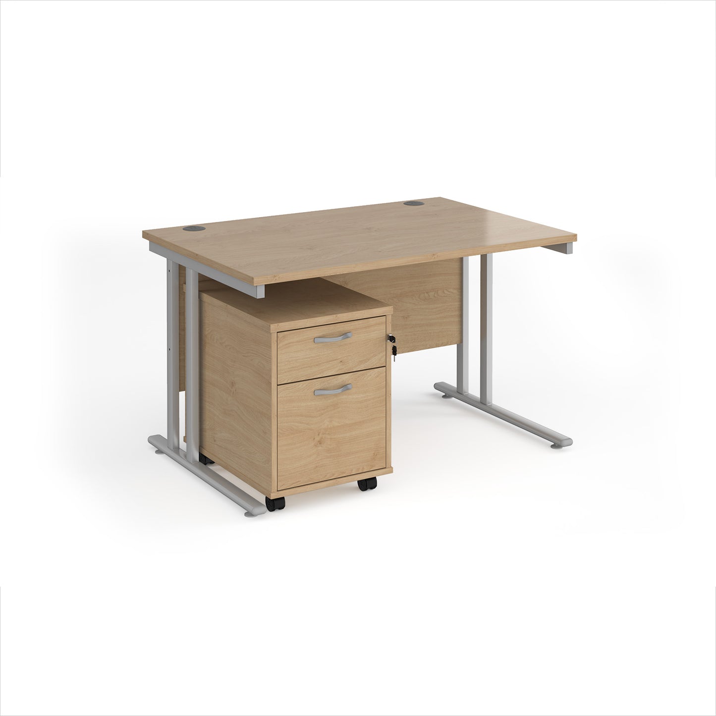 Maestro 25 desk 800mm with 2 drawer pedestal - SBS212KO