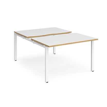 Adapt sliding top B2B desks 1600mm deep - STE1216-WH-WO