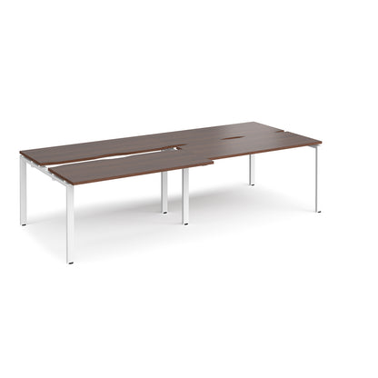 Adapt sliding top double B2B desks 1200mm deep - STE2812-WH-W