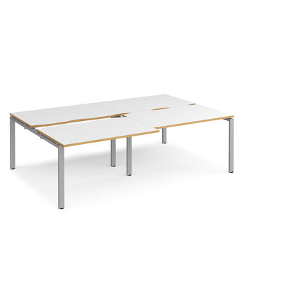 Adapt sliding top double B2B desks 1600mm deep - STE2416-S-WO