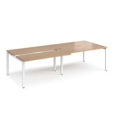 Adapt sliding top double B2B desks 1200mm deep - STE2812-WH-B
