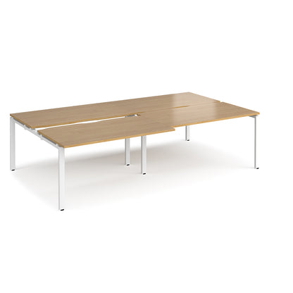 Adapt sliding top double B2B desks 1600mm deep - STE2816-WH-O