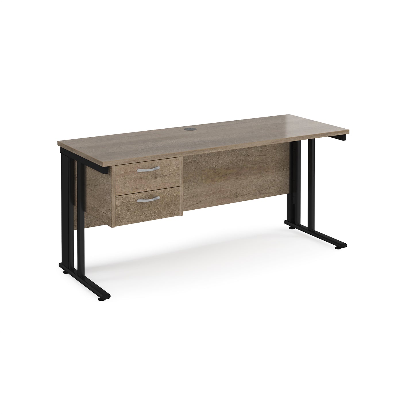 Maestro 25 cable managed 600mm deep desk with 2 drawer ped - MCM616P2KNO