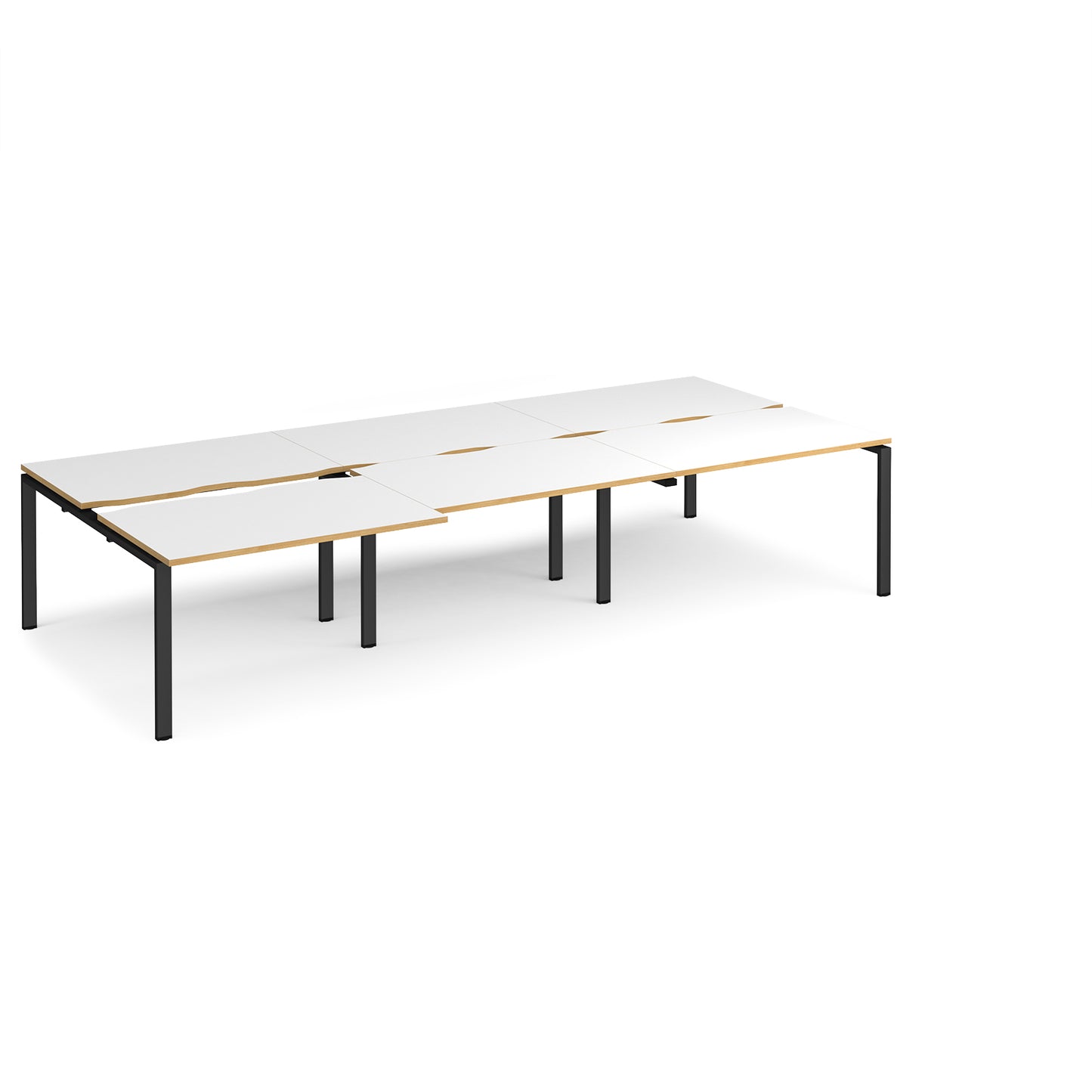 Adapt sliding top triple B2B desks 1600mm deep - STE3616-K-WO