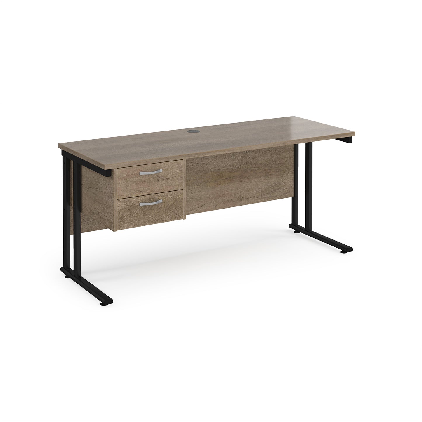 Maestro 25 cantilever 600mm deep desk with 2 drawer ped - MC616P2KNO