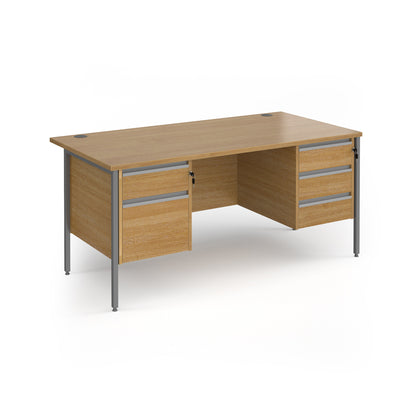 Contract 25 H-Frame straight desk with 2 and 3 drawer peds - CH16S23-G-O