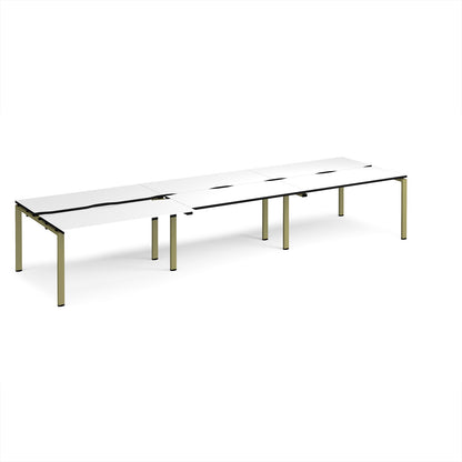 Adapt sliding top triple B2B desks 1200mm deep - STE4212-GN-WK