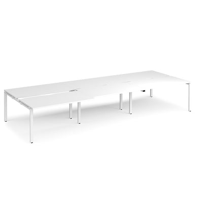 Adapt sliding top triple B2B desks 1600mm deep - STE4216-WH-WH