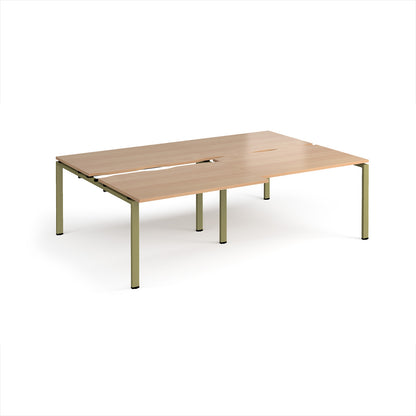 Adapt sliding top double B2B desks 1600mm deep - STE2416-GN-B
