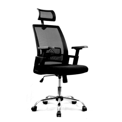 High Back Mesh Chair with Headrest and Chrome Base