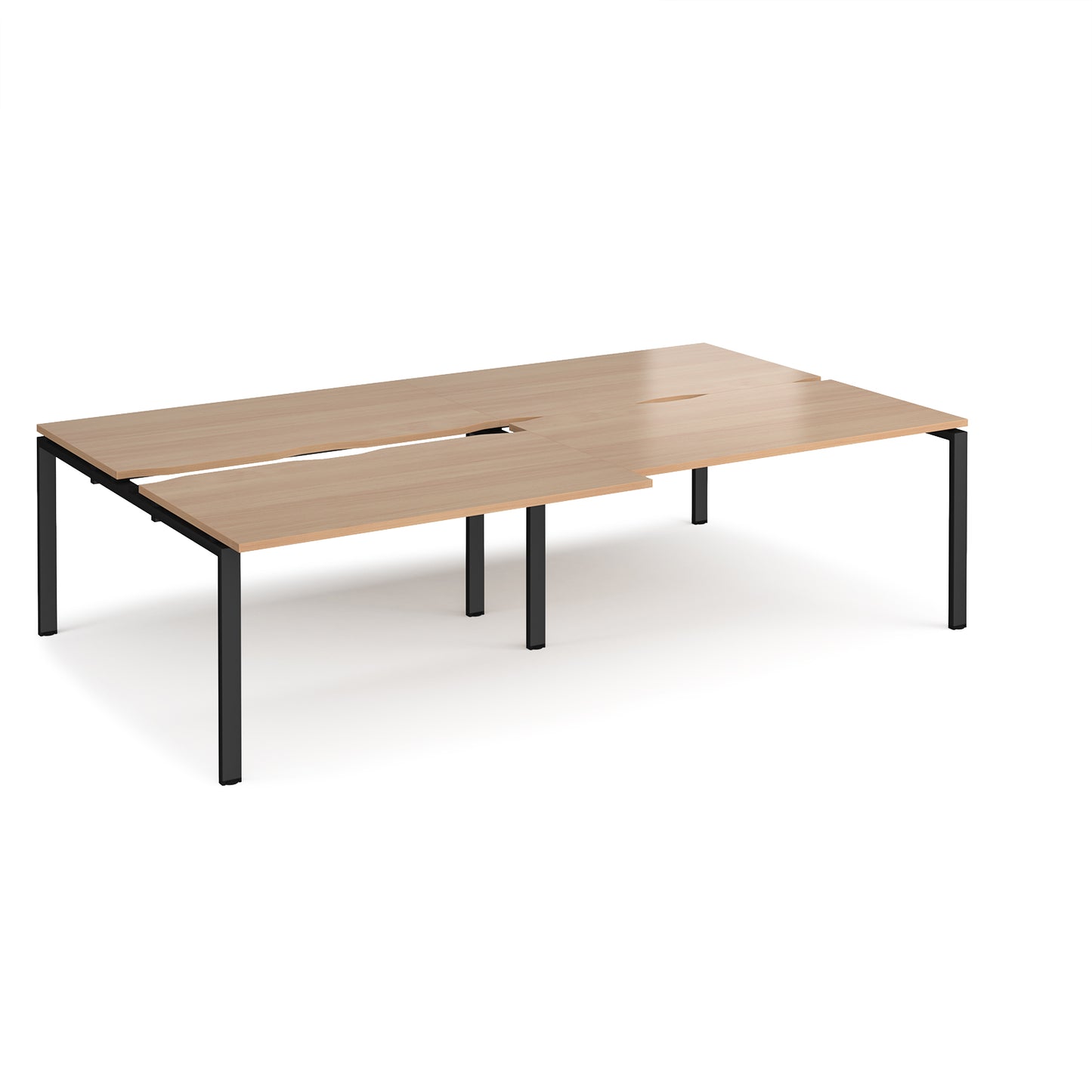 Adapt sliding top double B2B desks 1600mm deep - STE2816-K-B