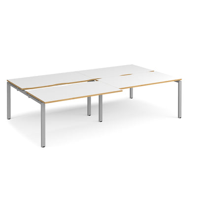 Adapt sliding top double B2B desks 1600mm deep - STE2816-S-WO