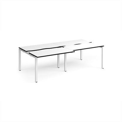 Adapt sliding top double B2B desks 1200mm deep - STE2412-WH-WK