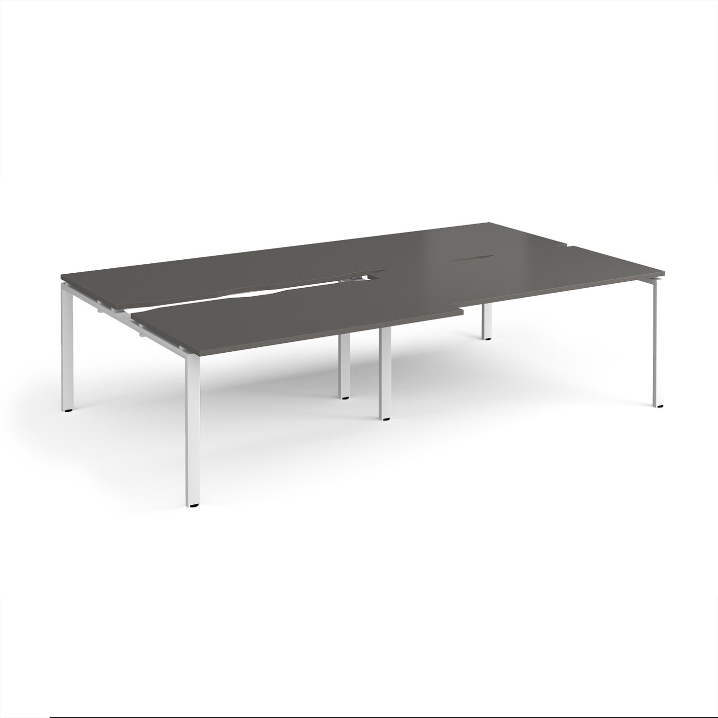Adapt sliding top double B2B desks 1600mm deep - STE2816-WH-OG