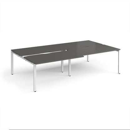 Adapt sliding top double B2B desks 1600mm deep - STE2816-WH-OG