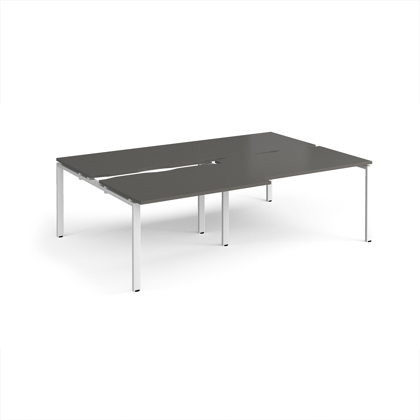 Adapt sliding top double B2B desks 1600mm deep - STE2416-WH-OG
