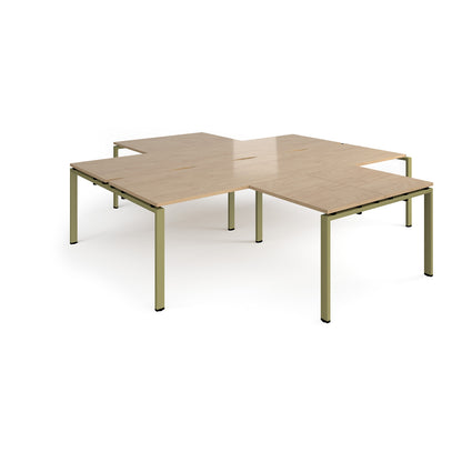 Adapt 4 desk cluster with returns - ER28168-GN-KO