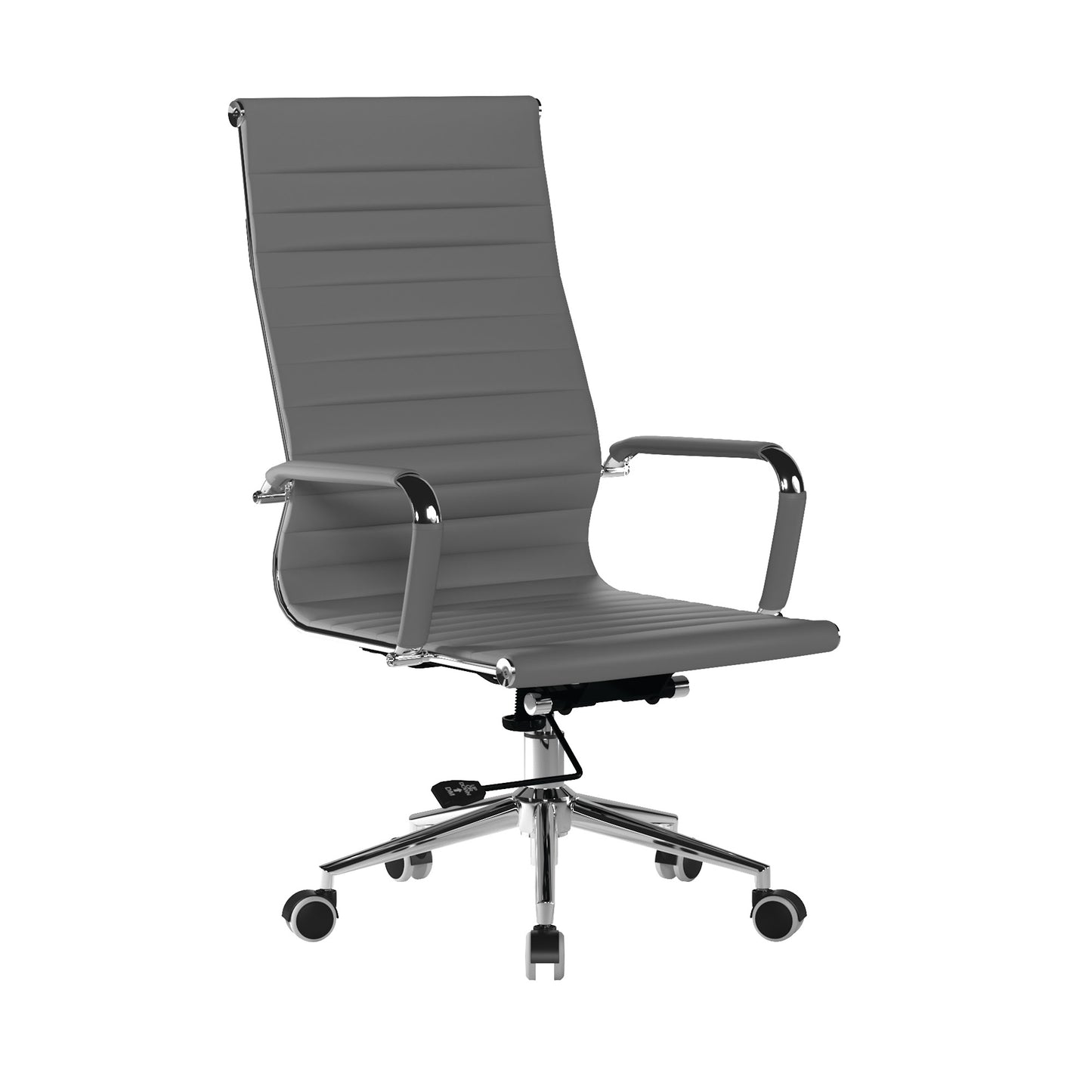 Contemporary High Back Bonded Leather Executive Armchair with Chrome Base
