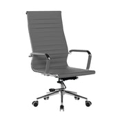 Contemporary High Back Bonded Leather Executive Armchair with Chrome Base