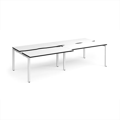 Adapt sliding top double B2B desks 1200mm deep - STE2812-WH-WK