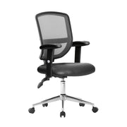 High Back Designer Mesh Operator Chair with Sculptured Lumbar, Spine Support and Height Adjustable Arms