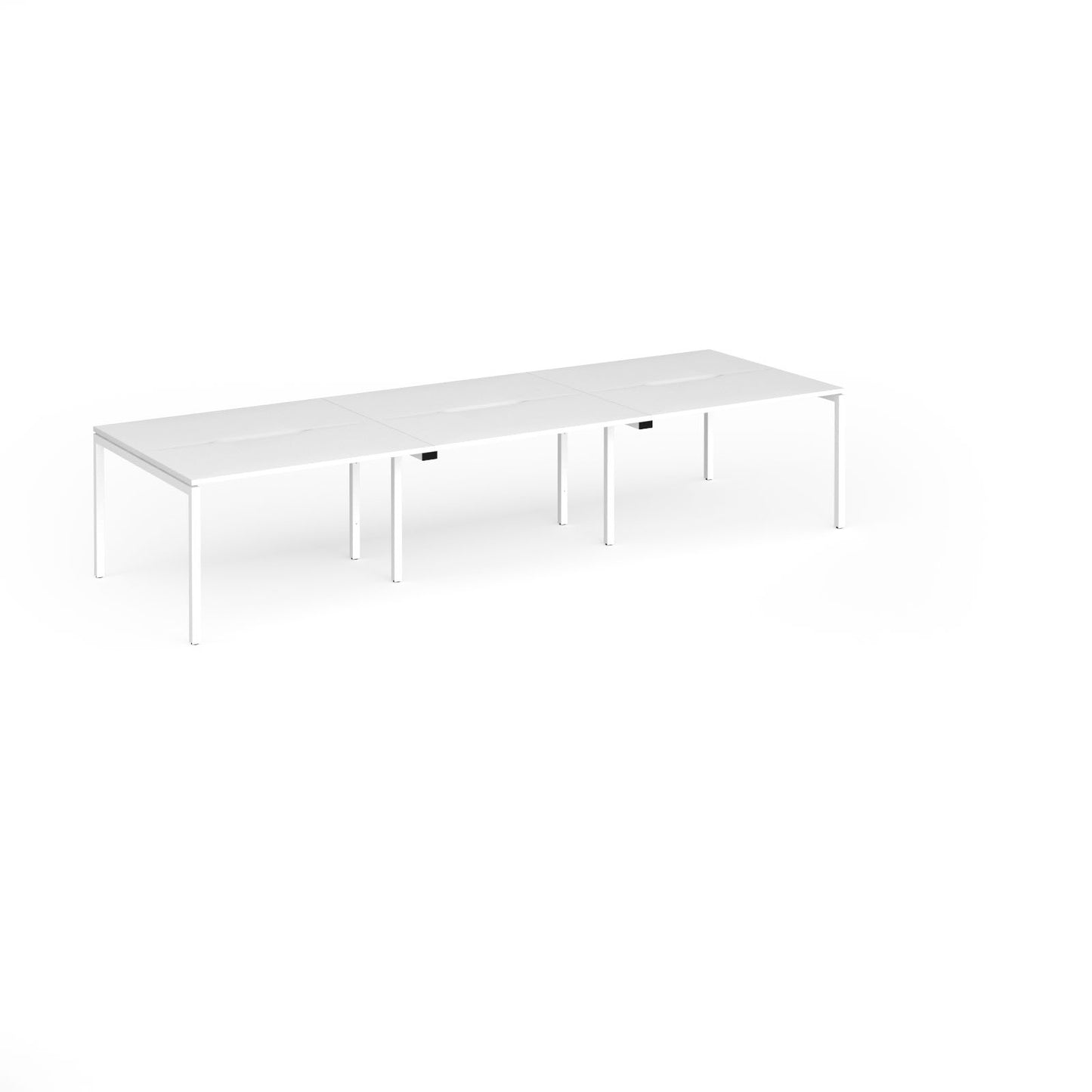 Connex Plus Goal Post Double Back to Back Desks 1200mm deep - GCO3612-WH-WH