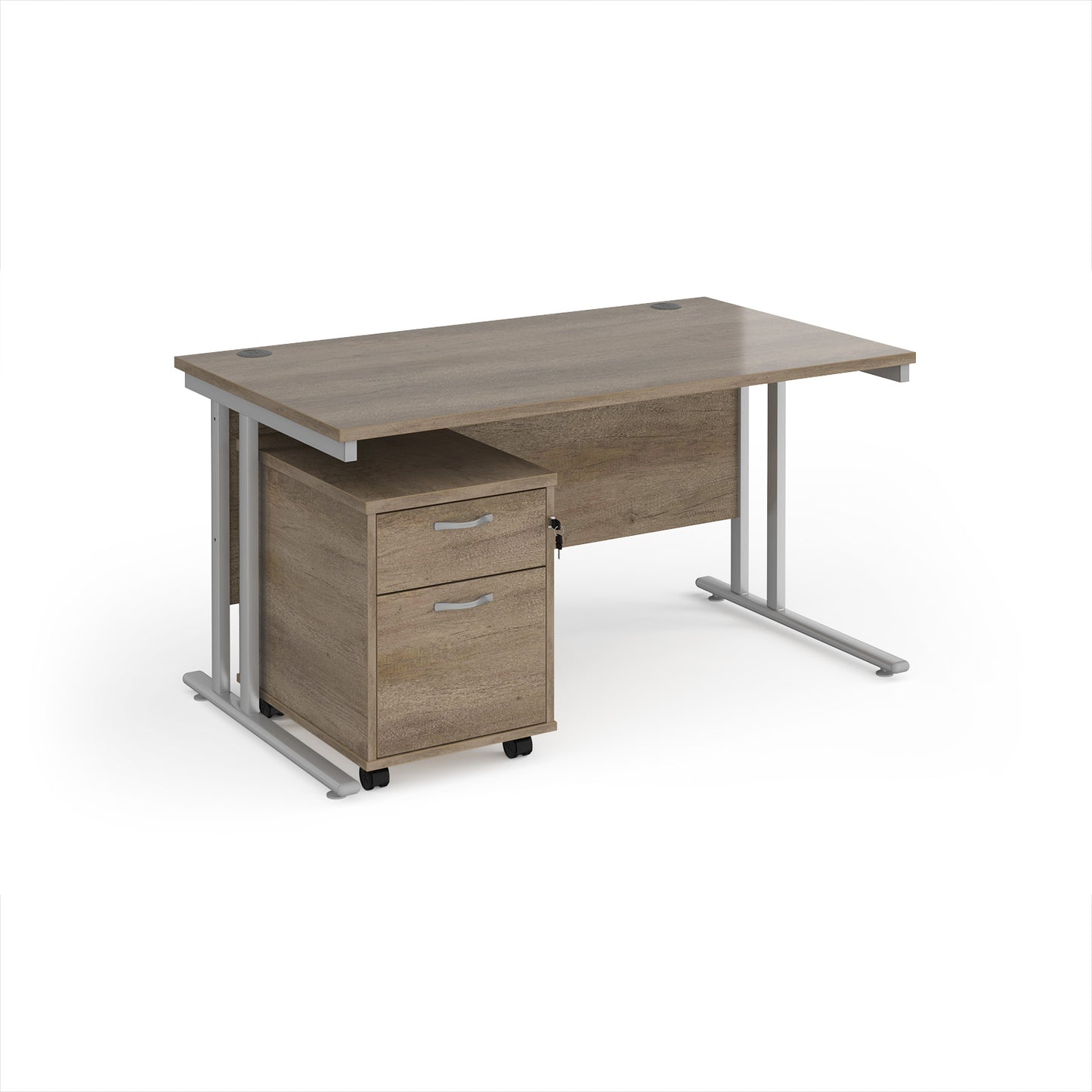 Maestro 25 desk 800mm with 2 drawer pedestal - SBS214NO