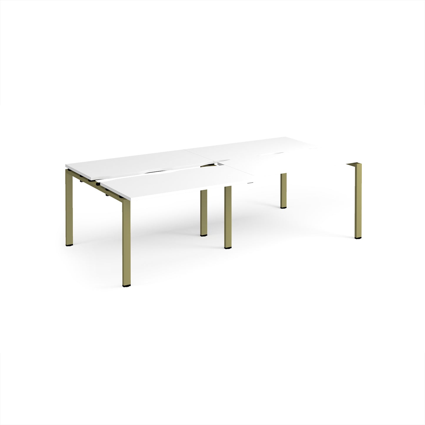 Adapt sliding top double B2B desks 1200mm deep - STE2412-GN-WH