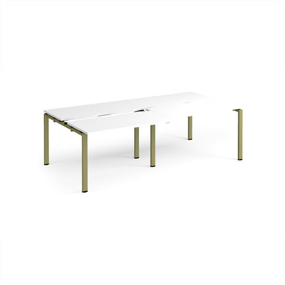 Adapt sliding top double B2B desks 1200mm deep - STE2412-GN-WH