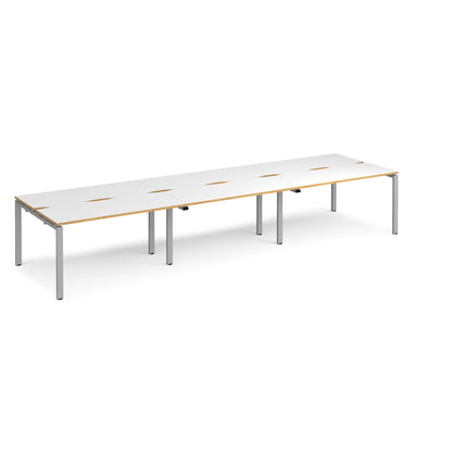 Adapt sliding top triple B2B desks 1200mm deep - STE4212-S-WO