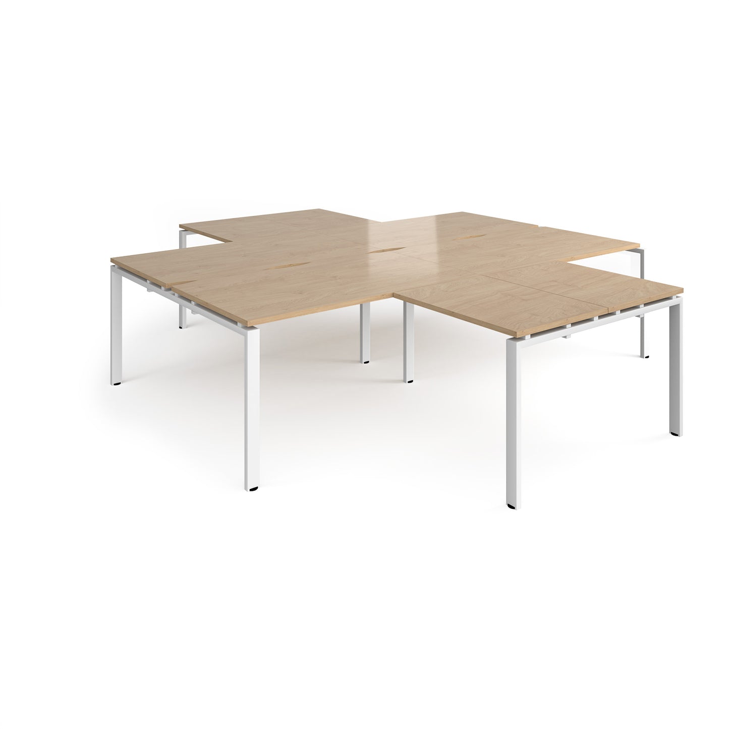 Adapt 4 desk cluster with returns - ER28168-WH-KO