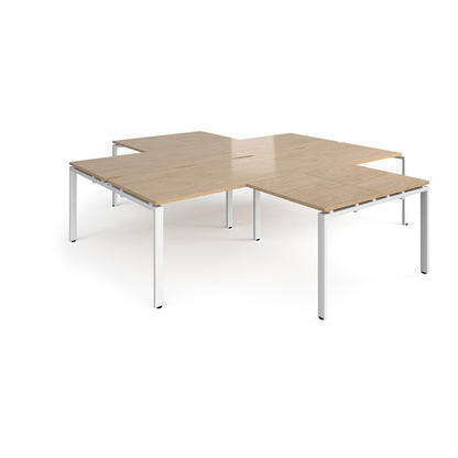 Adapt 4 desk cluster with returns - ER28168-WH-KO