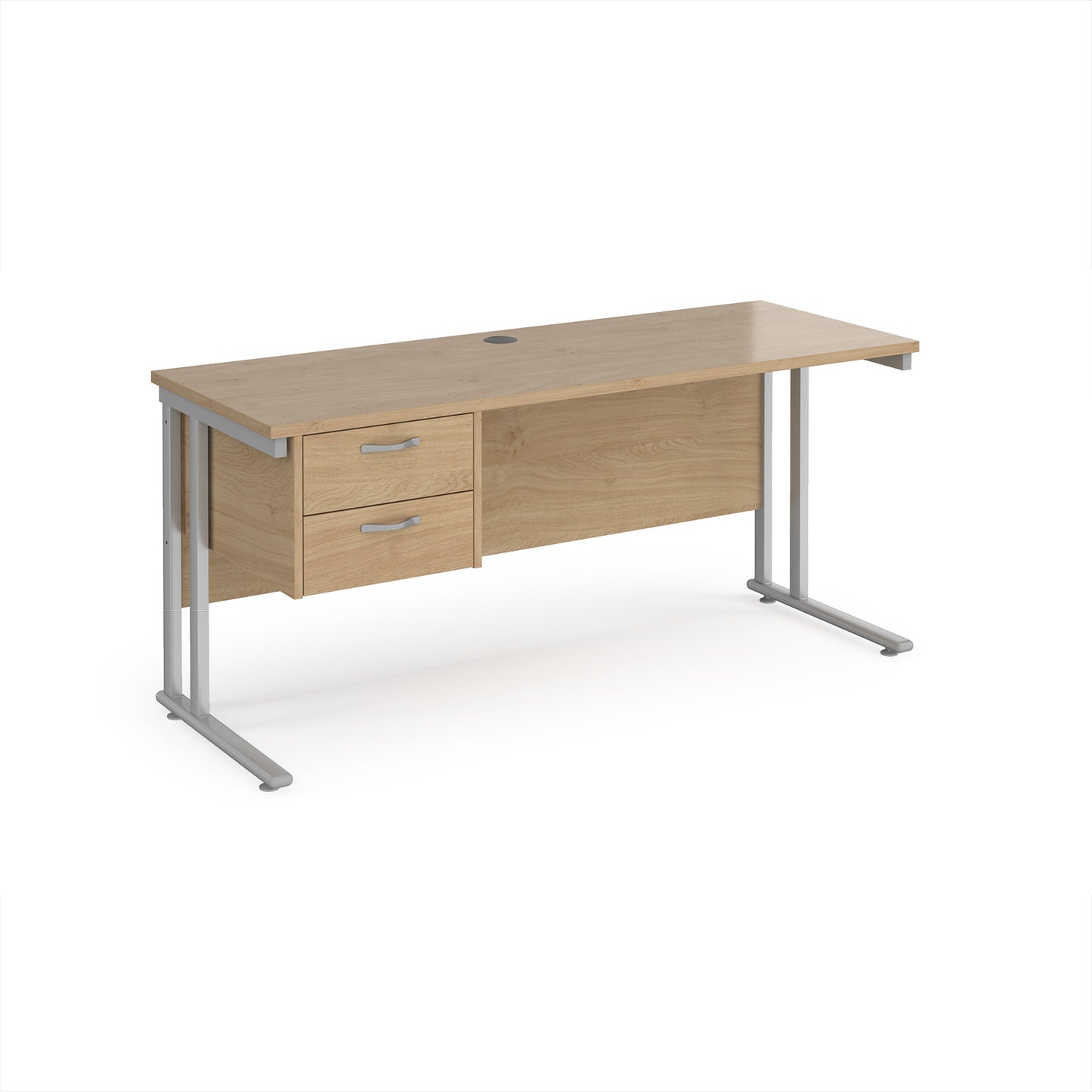 Maestro 25 cantilever 600mm deep desk with 2 drawer ped - MC616P2SKO