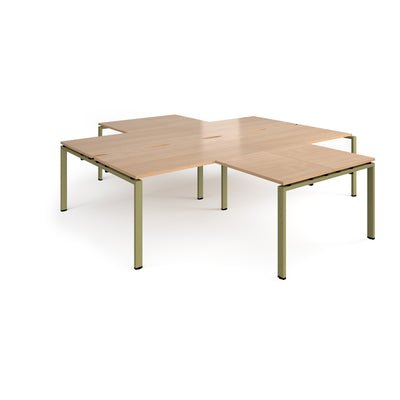 Adapt 4 desk cluster with returns - ER28168-GN-B