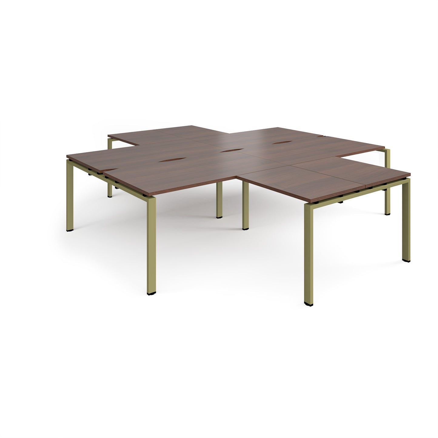 Adapt 4 desk cluster with returns - ER28168-GN-W