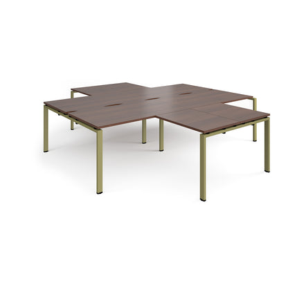 Adapt 4 desk cluster with returns - ER28168-GN-W