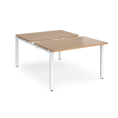 Adapt sliding top B2B desks 1600mm deep - STE1216-WH-B